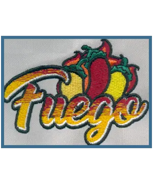 Custom colorful logo embroidery for Fuego