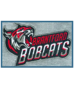 Detailed sports logo embroidery for Brantford Bobcats
